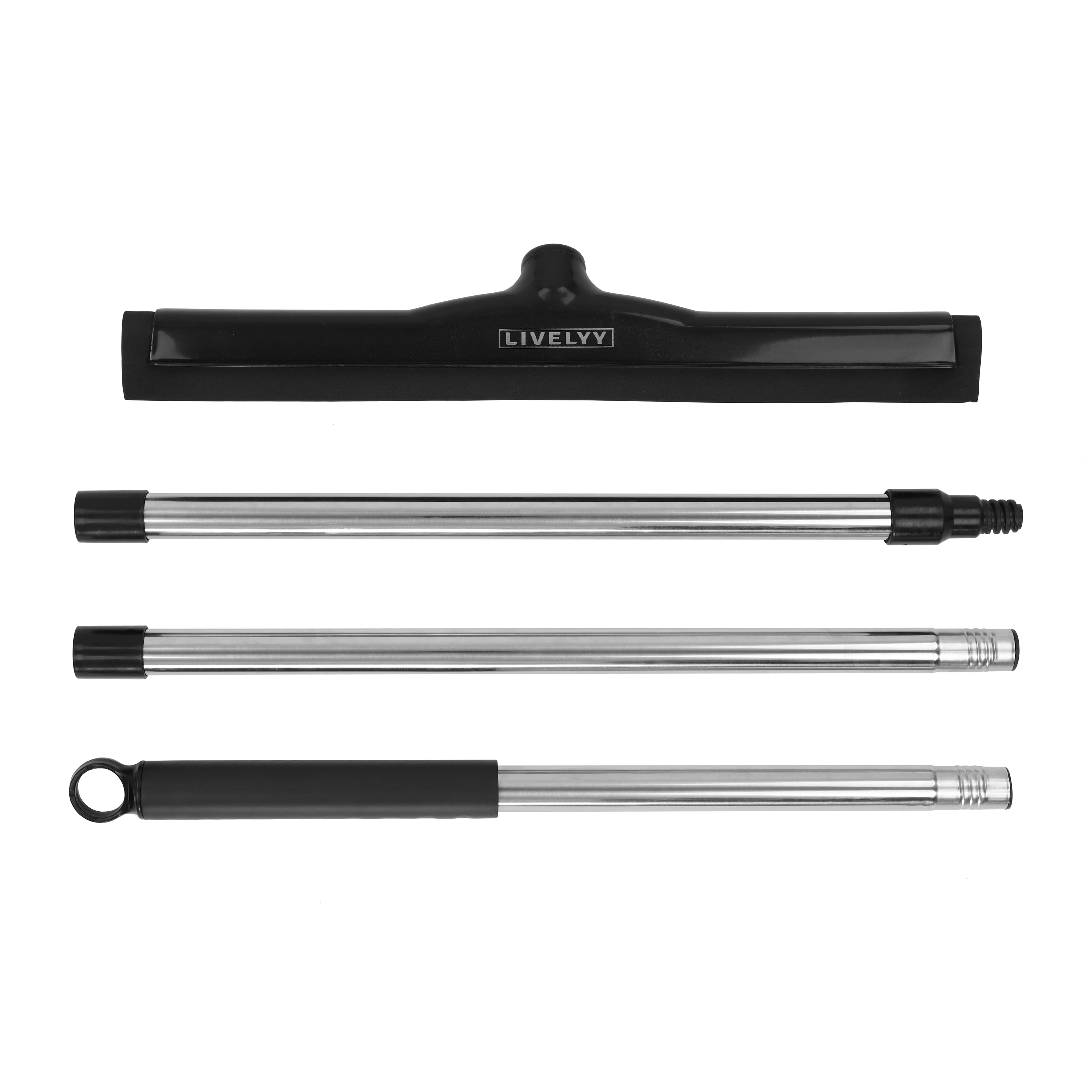 Livelyy - Vloertrekker Zwart 45 cm + 140 cm steel Livelyy - Vloertrekker Zwart 45 cm + 140 cm steel