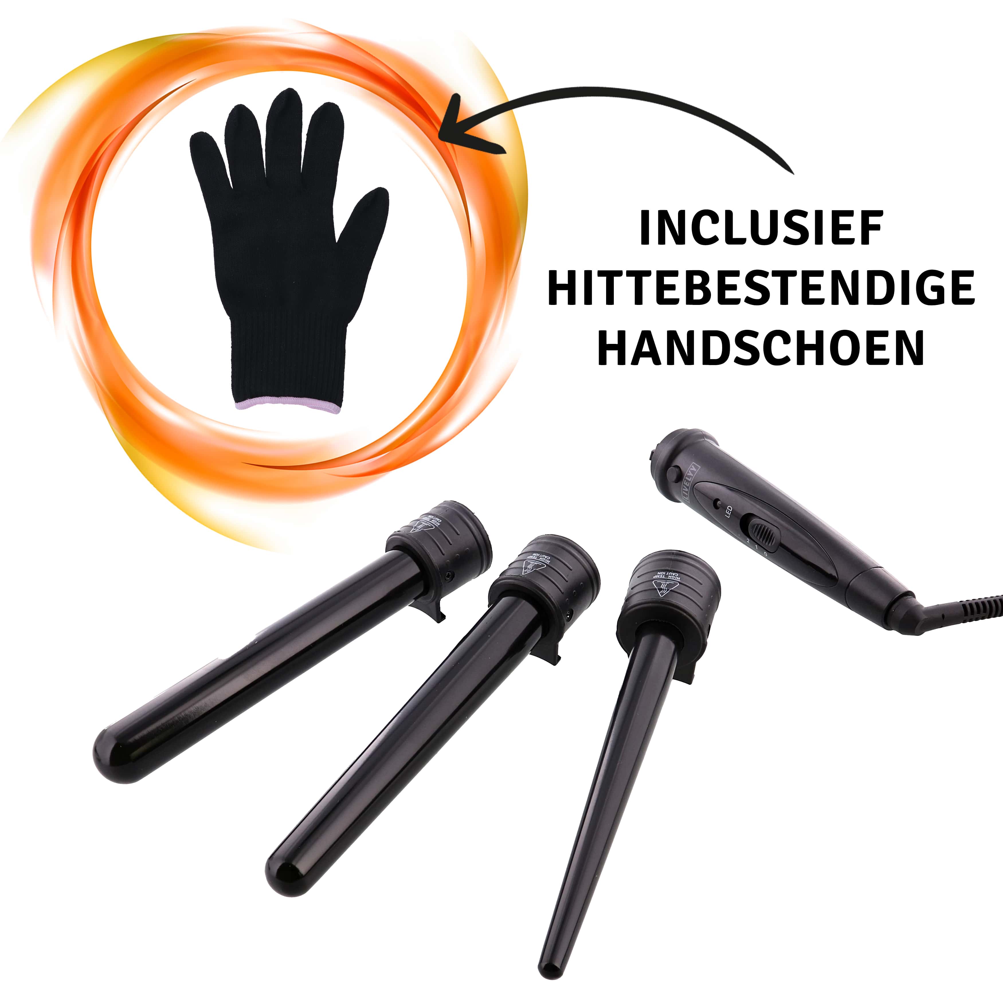 Livelyy - Krultang - 3 in 1 Krultang met Opzetstukken - Multistyler Livelyy - Krultang - 3 in 1 Krultang met Opzetstukken - Multistyler