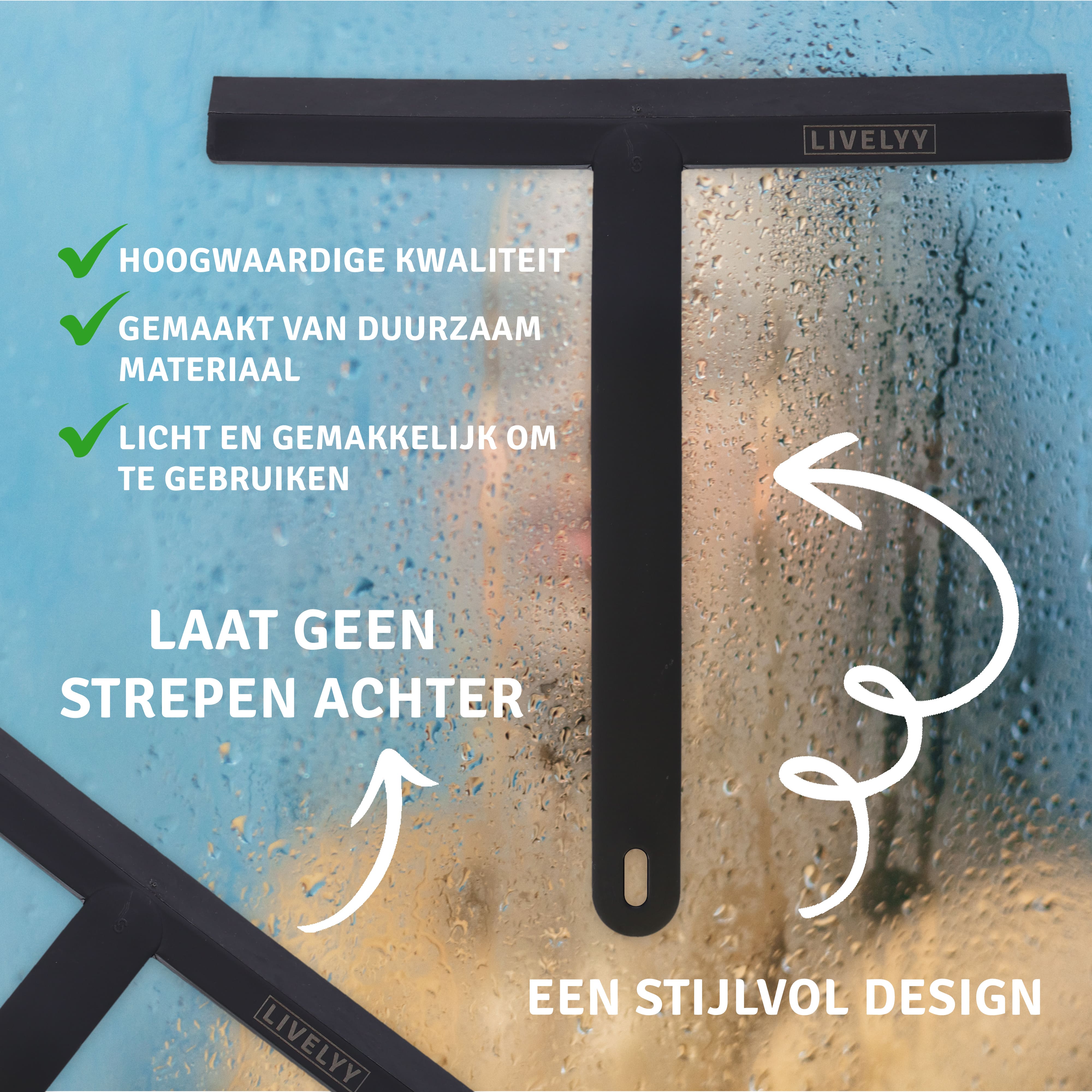 Livelyy - Professionele Douchewisser Zwart Livelyy - Professionele Douchewisser Zwart