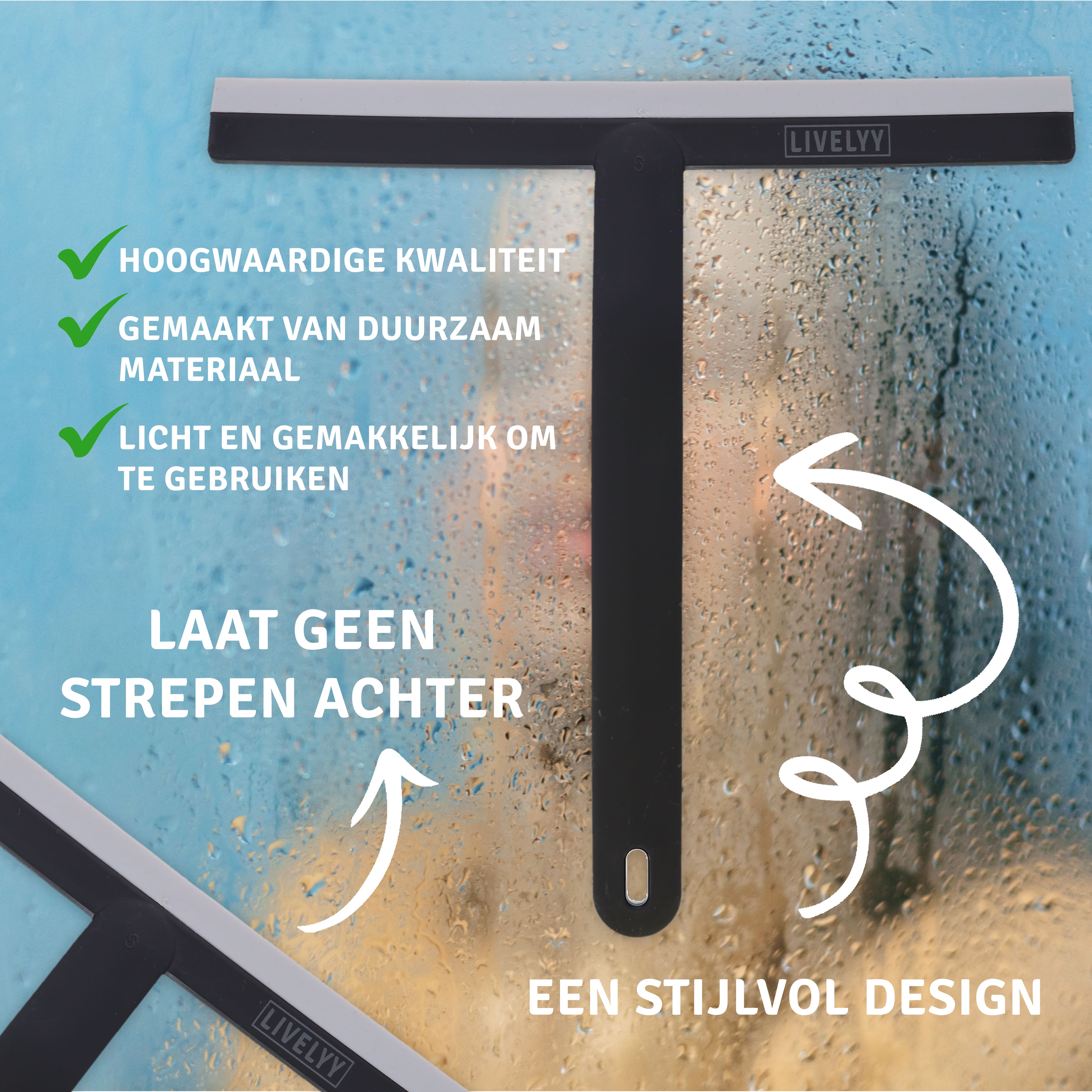 Livelyy - Professionele Douchewisser Zwart / Grijs Livelyy - Professionele Douchewisser Zwart / Grijs