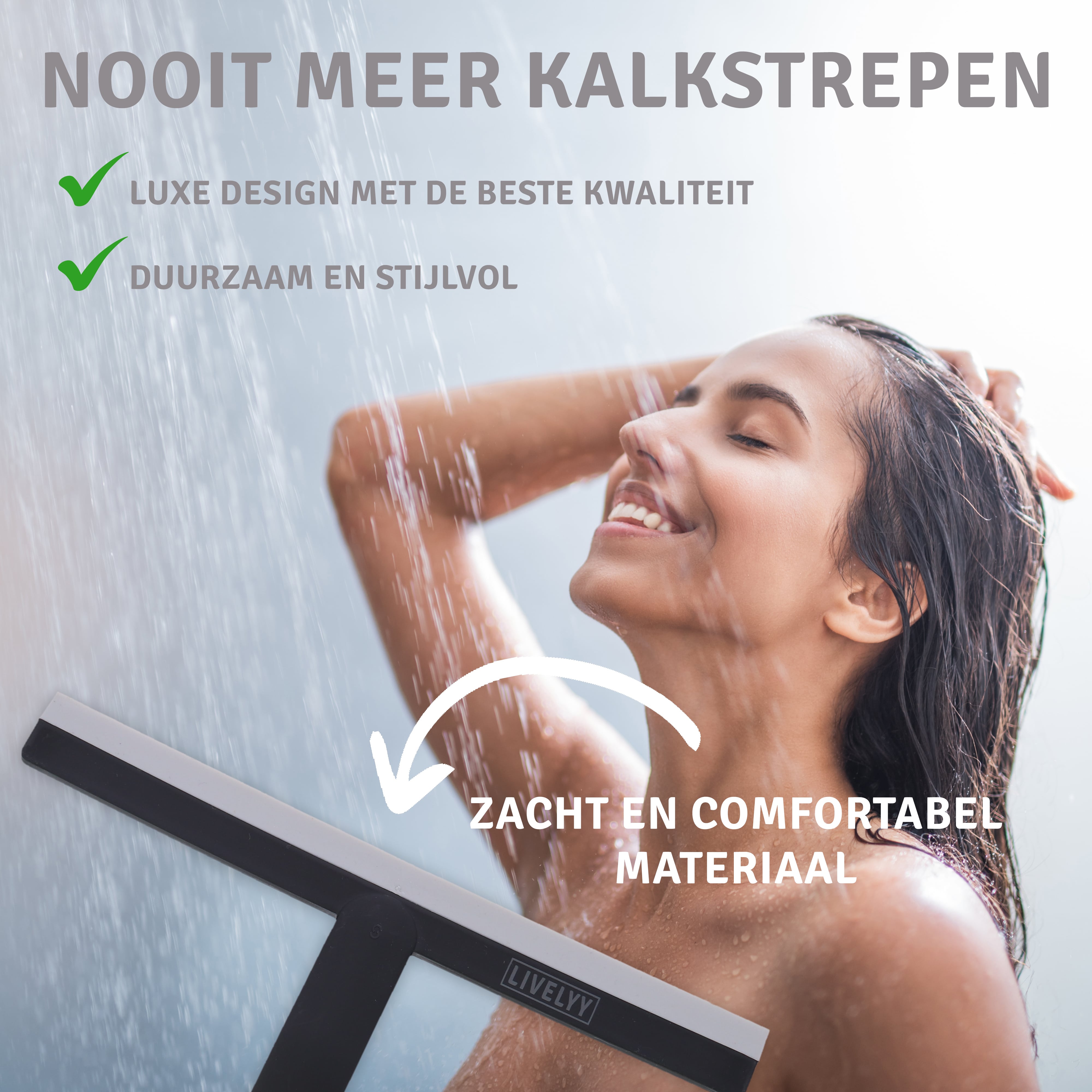 Livelyy - Professionele Douchewisser Zwart / Grijs Livelyy - Professionele Douchewisser Zwart / Grijs